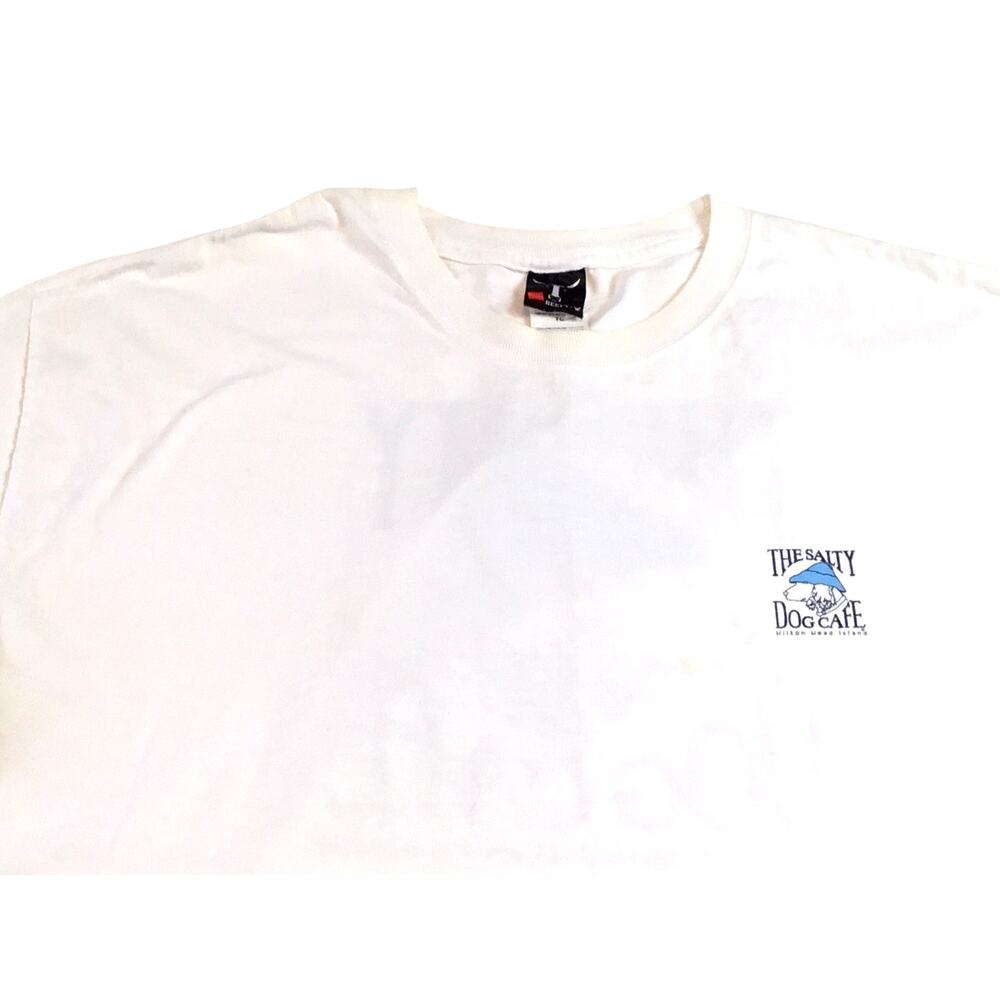 Salty Dog Cafe Hilton Head T-Shirt Blue Classic Logo Vtg XL - Picture 3 of 3